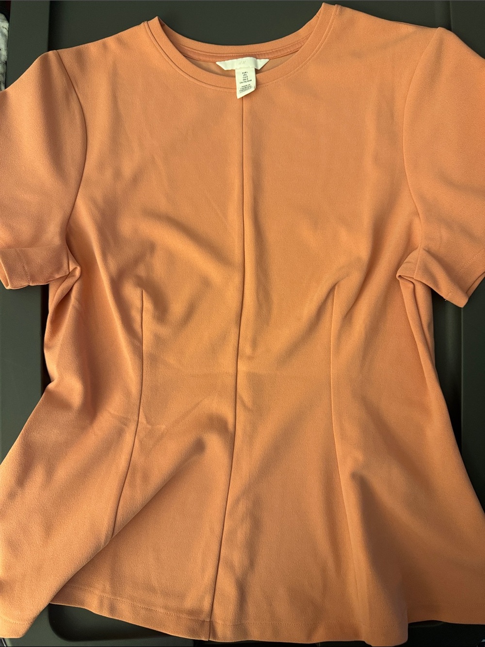 H&M Peach Short-Sleeve Peplum Blouse